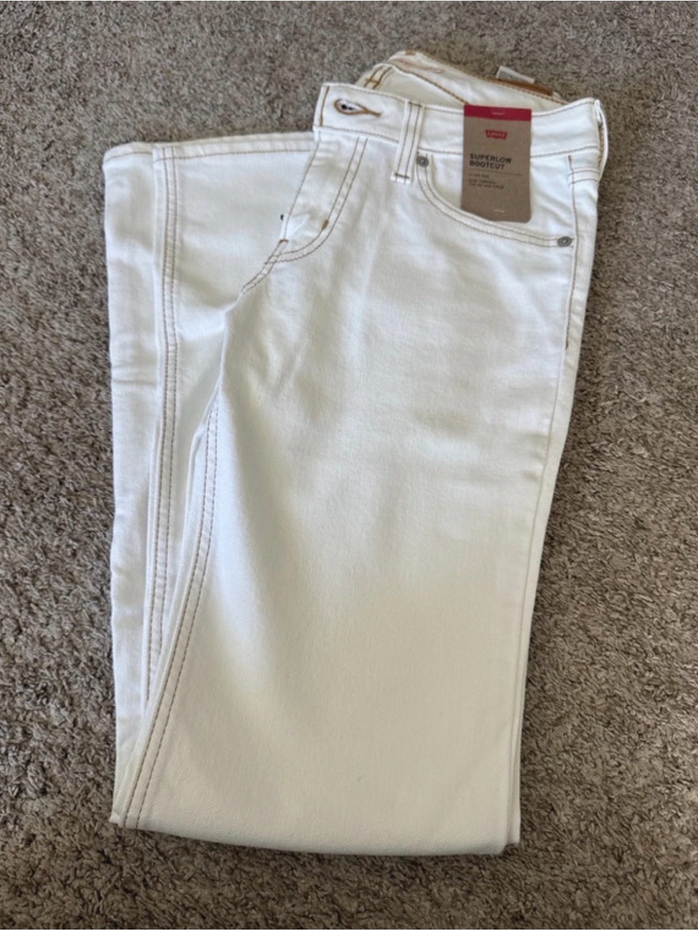 Levi's Women's White Bootcut Jeans - Superlow Rise
